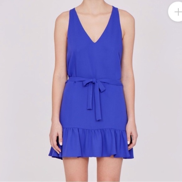 Amanda Uprichard Blue Purple Ruffle Romper Size Medium - Picture 1 of 11